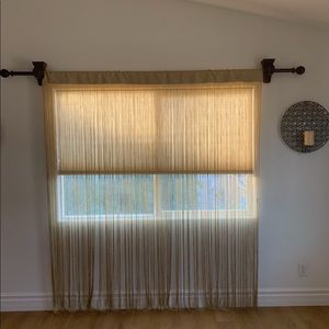 Designer Curtains With Ottoman  Tasle ! 3 Pieces And Tassle Pottery Barn,